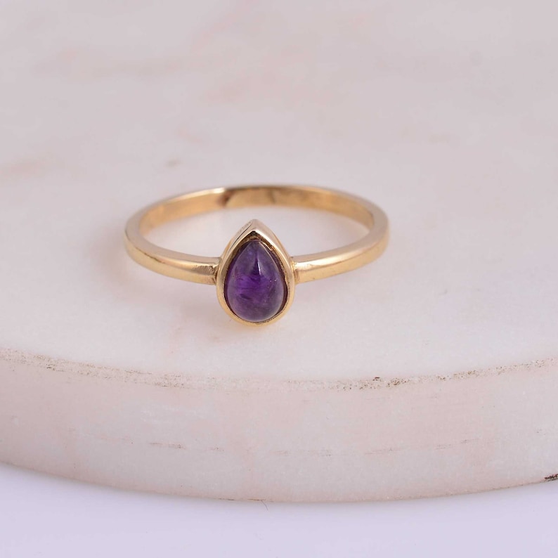 Amethyst ring,brass ring,gemstone ring,handmade ring,women ring,dainty ring,statement ring,boho ring,unique ring
