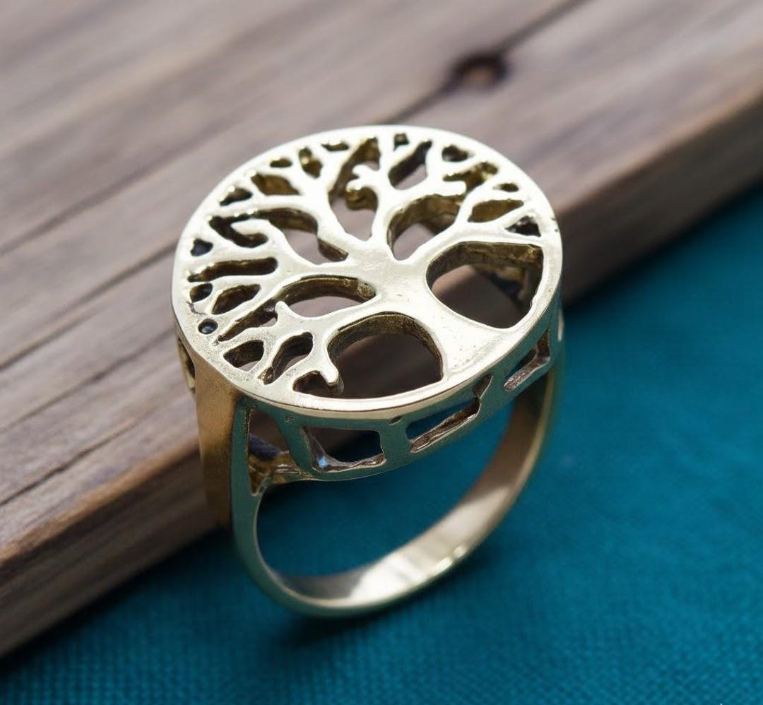 Tree of Life Brass Ring, Celtic Tree Ring, Symbolic Nature Jewelry ...