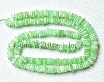 Chrysoprase Smooth Heishi Square  Chrysoprase Heishi Beads  Chrysoprase Square  Natural Gemstone 16 Inches Strand 4.5mm to 5.5mm N1967