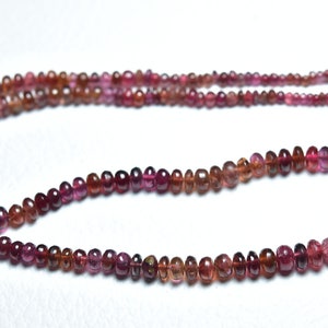 5 - 3 mm - Burmese Red Spinel Smooth Plain Rondelle----16 inches-----Natural Gemstone----N594