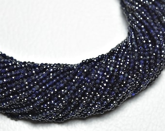 Cute Little BLUE SAPPHIRE Faceted Rondelle Strand  Sapphire Faceted Beads  Sapphire Micro Cut Rondelle  Natural Gemstone - N645