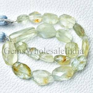 Heliodor Aquamarine Faceted Nuggets Beads  Aquamarine Nugget Bead  Aquamarine Bead 8.5 Inches Strand 8mm to 15mm Natural Gemstone N2012