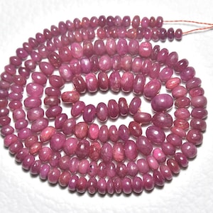 Exceptional Ruby Smooth Rondelle Beads  Ruby Smooth Beads  Ruby Beads Strand  Natural Gemstone  16 Inches Strand Size 3.5 - 5 mm N1086