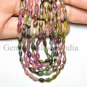 Watermelon Tourmaline Dew Drops Faceted Briolette   Dew drop Briolette Bead  Watermelon Tourmaline Drop Strand  13 Inches Strand -N1117