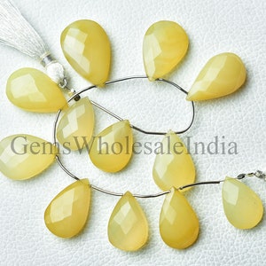 AAA Chalcedon facettierte Birne großer Briolette Chalcedon Birne Briolette Natürlicher Edelstein Großhandel Bead 8 Zoll Strang 12 x 17 mm bis 15 x 23 mm N1728
