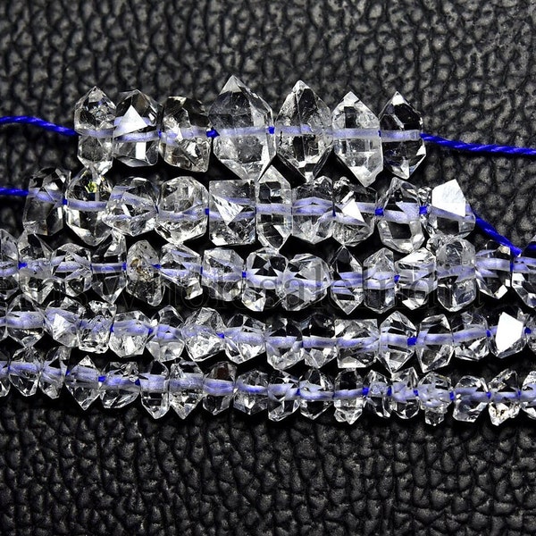 Quartz diamant Herkimer scintillant de qualité AAA, Perles avec trous de 1 mm, Quartz diamant Herkimer, Quartz diamant, Pierre naturelle brute -N2145