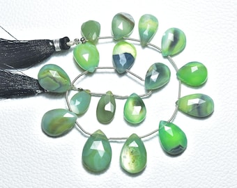 Perles Briolette Jaspe K2 Naturelles - 7 Brins (59 Carats) - Forme Poire Lisse - Pakistan