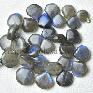 Blue Fire Labradorite Plain Heart Briolette  Labradorite Heart Bead  Labradorite Smooth Gemstone Beads - 7 inches Strand 8.5mm to 15mm N1345