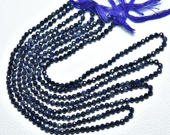 Sparkling BLUE SAPPHIRE Faceted Rondelle, Micro Cut  Sapphire Rondelle Bead  Sapphire Strand   Natural Gemstone  Wholesale Bead - N634