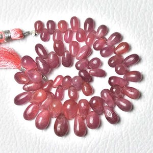 123 Cts Gorgeous Ruby Plain Teardrop Beads  Ruby Plain Teardrop Beads  7 Inches Strand  7 Inches Strand  Size 3x7 - 6x11 mm N2320