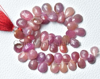 AAAA+ Rare ~ saphir violet rose lisses en forme de larme gouttes charmantes briolettes saphir poli perles de pierres précieuses briolette lisse 23 - Canada