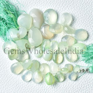 AAA Aqua grüne Chalcedon facettierte Birne Briolette Chalcedon Birne Chalcedon Perle natürliche Edelstein 7 Zoll Strang 7 x 9 mm bis 11 x 16 mm N1934