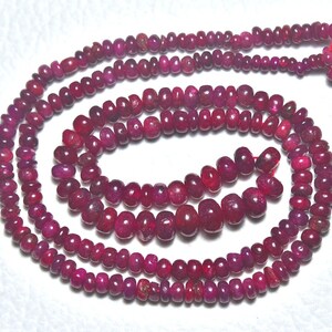 Wonderful Ruby Smooth Rondelle Beads  Ruby Smooth Rondelle Beads Strand  Red Ruby Beads Strand  16 Inches Strand Size 3 mm to 5.5 mm N56
