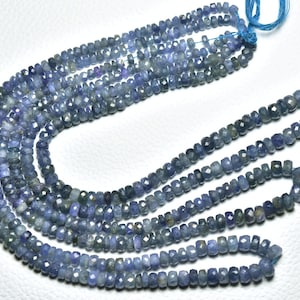 5 - 4 mm - Burmese BLUE SAPPHIRE Faceted Rondelle  Sapphire Beads  Sapphire Rondelle Strand   Natural Gemstone  Wholesale Bead - N604