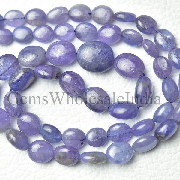 Tanzanite Smooth Plain Oval Shape Beads   Tanzanite Oval Bead  Tanzanite Bead Strand  Natural Gemstone 15 Inch Strand 5x6mm to 8x10mm N1383
