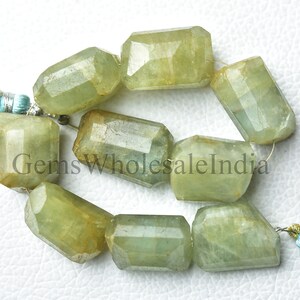 Aquamarine Faceted Nuggets Beads  Aquamarine Nugget Bead  Aquamarine Bead Strand 6.5 Inches Strand 10mm to 23mm Natural Gemstone N1718