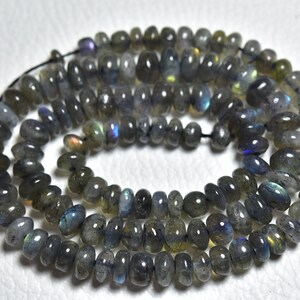 7 - 6 mm Labradorite Plain Rondelle  Labradorite Smooth Rondelle Beads  Labradorite Bead Strand  Wholesale Beads  Natural Gemstone  - N844