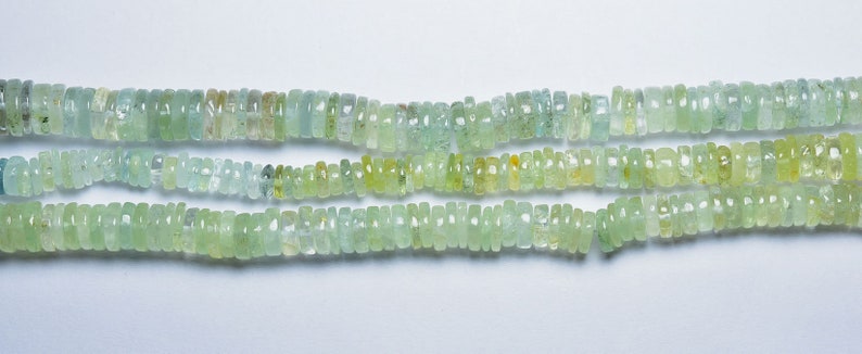1 Full Strand---Multi Aquamarine Smooth Wheels Tyre Shape Beads----9mm to 11mm----Natural Gemstone----N32