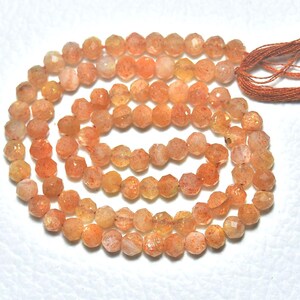 Terrific Sunstone Faceted Rondelle Beads  Sunstone Beads Strand Sunstone Micro Cut Beads Natural Gemstone 13 Inches Strand Size 4.5 mm- N320