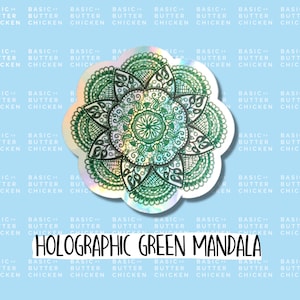 Sticker mandala holographique | Yoga, Spiritualité, Méditation, Bouteille d'eau, Imperméable, Ordinateur portable, Bullet Journal, Vinyle, BUJO, Agenda autocollants