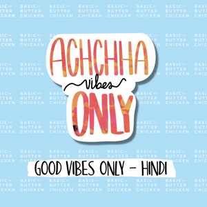 Adesivo holográfico Good Vibes Only: decalque para laptop em hindi e desi