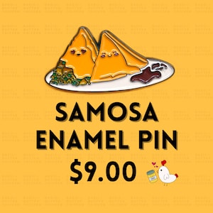 Épingle Samosa| Épinglette pour sacs à dos, TravelPin, Épinglette en émail, Épinglette, Illustration, Cadeau de Noël, Bas de Noël, Asiatique du Sud, Cadeau Desi