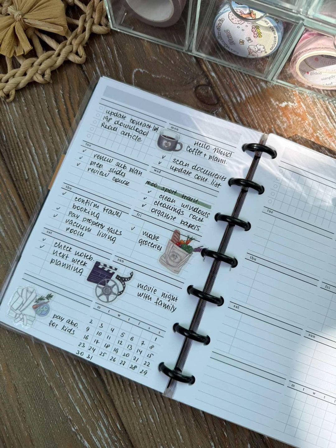 Mini Happy Planner Size, Week on 1 Page, Printable Weekly Planner With ...