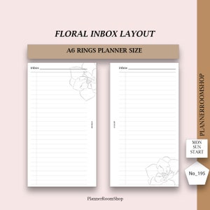 Printable to do list template, Brain dump inserts, Inbox layout, GTD planning, Planning lists, Inbox tracker, 195