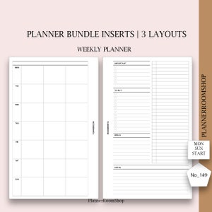 May include: Printable weekly planner page with a daily schedule, to-do list, grocery list, and notes section. The page is designed for use with a planner or journal.