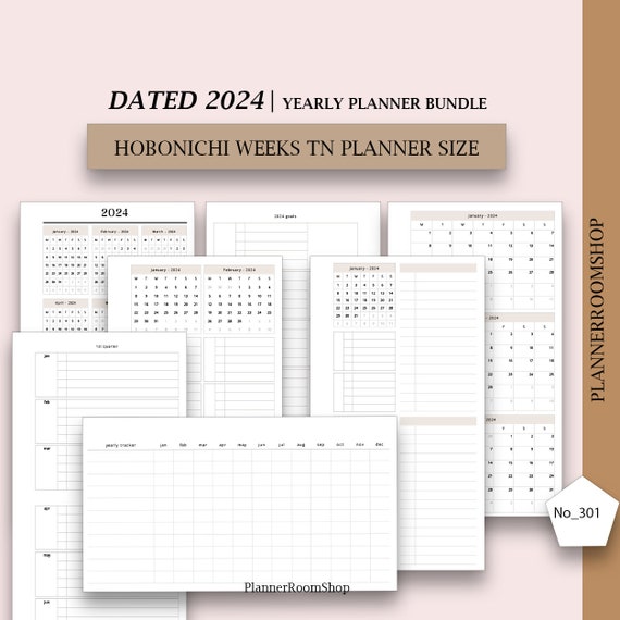 DATED 2024 Printable, Hobonichi Weeks TN Yearly Planner Bundle