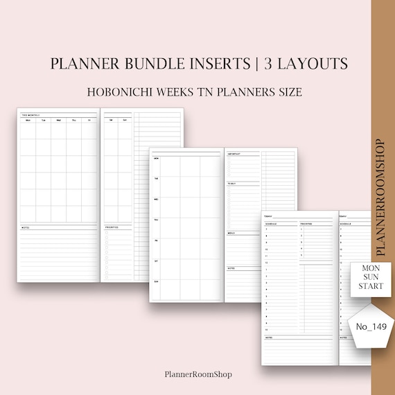 Hobonichi Weeks TN Printable Planner Bundle Undated Planner - Etsy