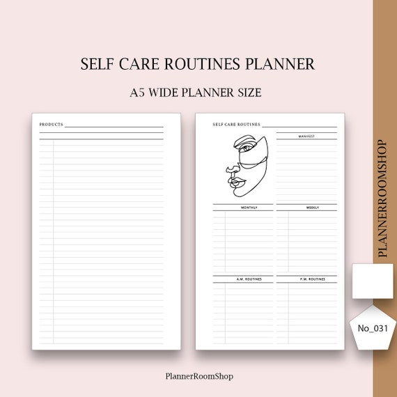A5 Wide Self Care Checklist Tracker, Self Help Journal, Daily Routine  Planner, Weekly Self-care, Mental Health, Wellness Planner, PDF, 031 