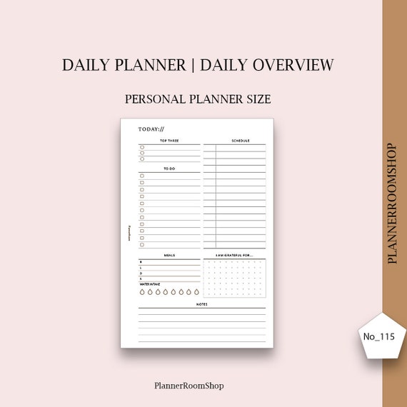 Printable Daily Planner Personal Planner Size Daily Schedule - Etsy