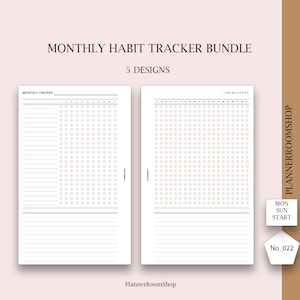 Personal Rings Planner, Printable Monthly Habit Tracker Bundle, Goals ...