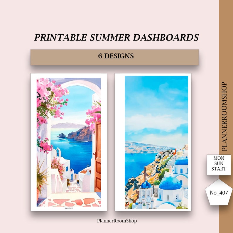 Printable Summer Planner Dashboards, Planner Cover, Planner Dividers ...