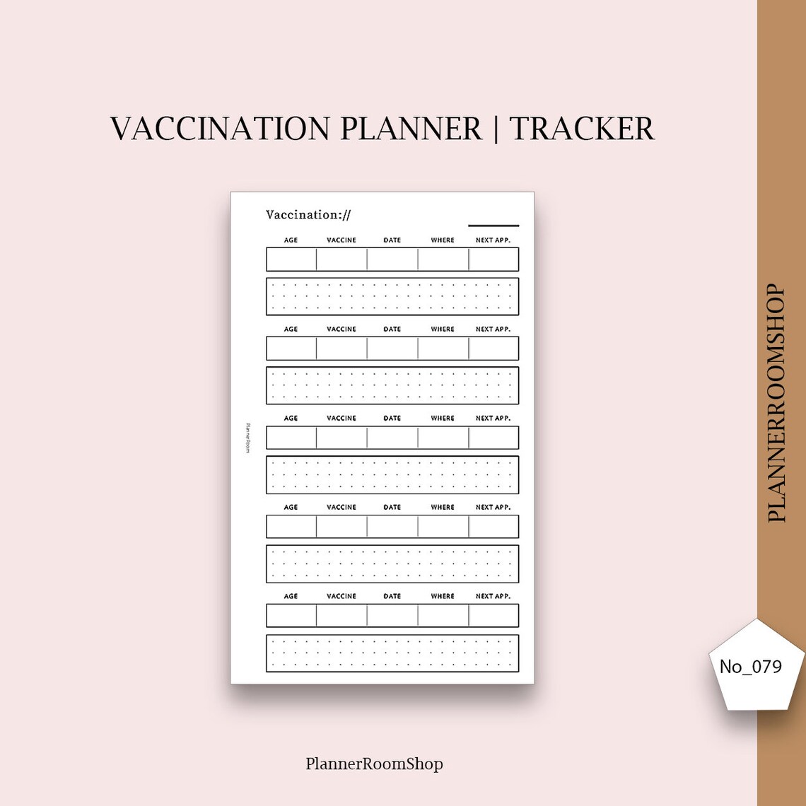 Printable Vaccination Chart B6 Rings Planner Pet Printable Etsy