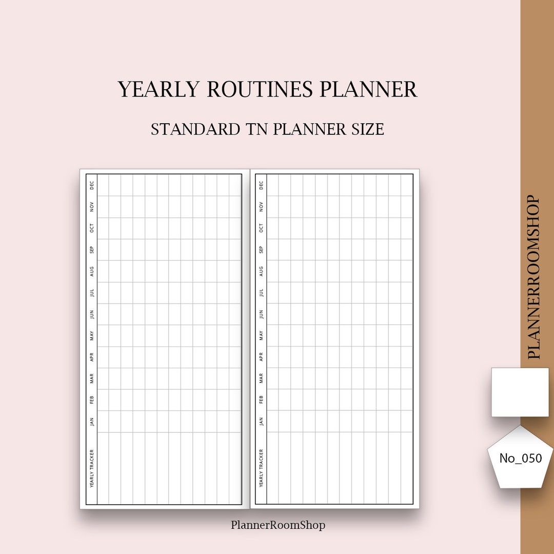 Standard TN, Printable Yearly Task List, Routines Inserts, Yearly ...