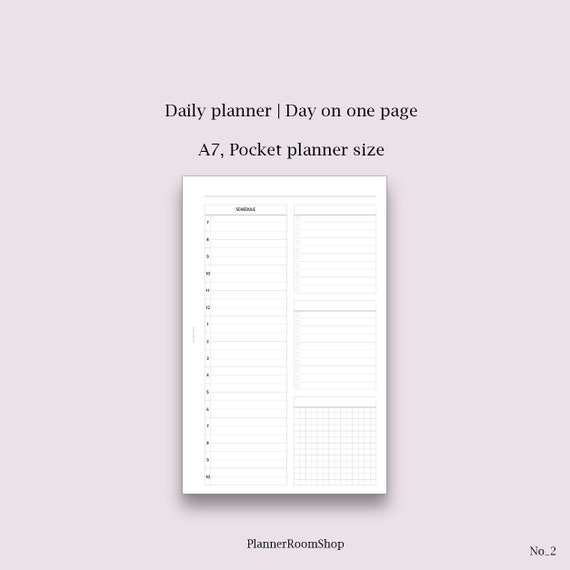 Dailies printable planner A7 Pocket planner size Daily | Etsy