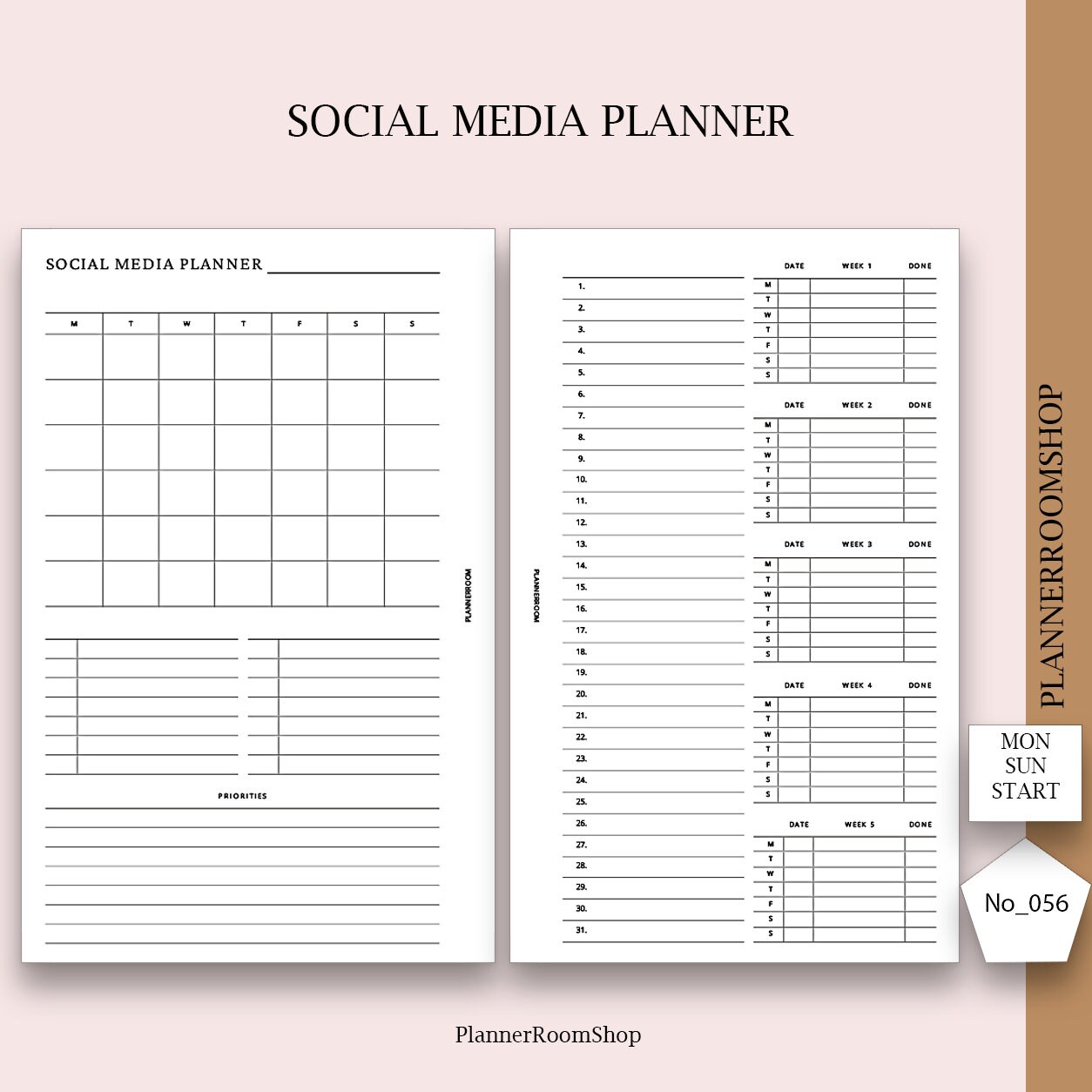 Instagram Printable Planner Personal Planner Refill Social - Etsy