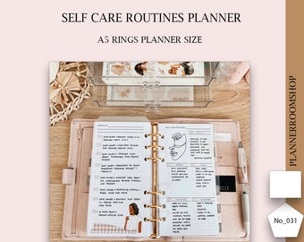 A5 Planner - Self Care Checklist Tracker, Self Help Journal, Daily Routine Planner, Weekly Self-care, Mental Health, Wellness Planner, 031