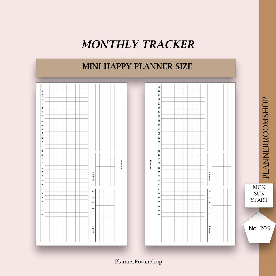 Mini Happy Planner, Printable Monthly Habit Tracker | Daily, Weekly ...