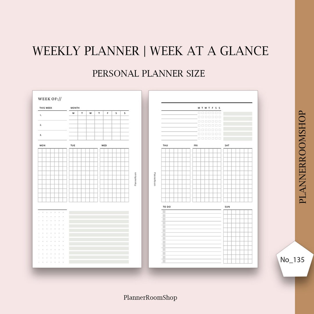 Weekly Planner Printable Personal Planner Inserts, Weekly Schedule ...