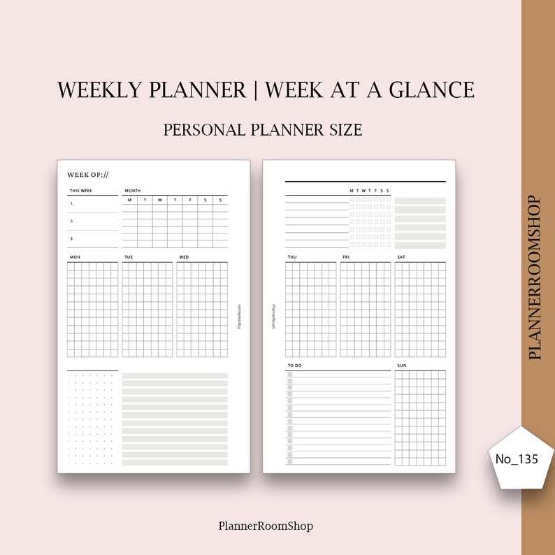 Weekly Planner Printable Personal Planner Inserts Weekly - Etsy