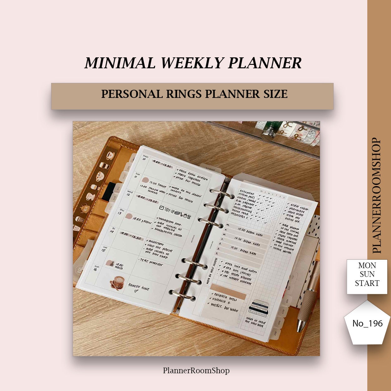 Printable Weekly Planner, Weekly Refill, Week at a Glance Inserts ...