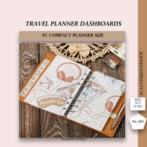 Travel Vibe Planer Insert, Dashboard oder Cover Set für Ihren RingsPlanner passend für FC Compact, 404