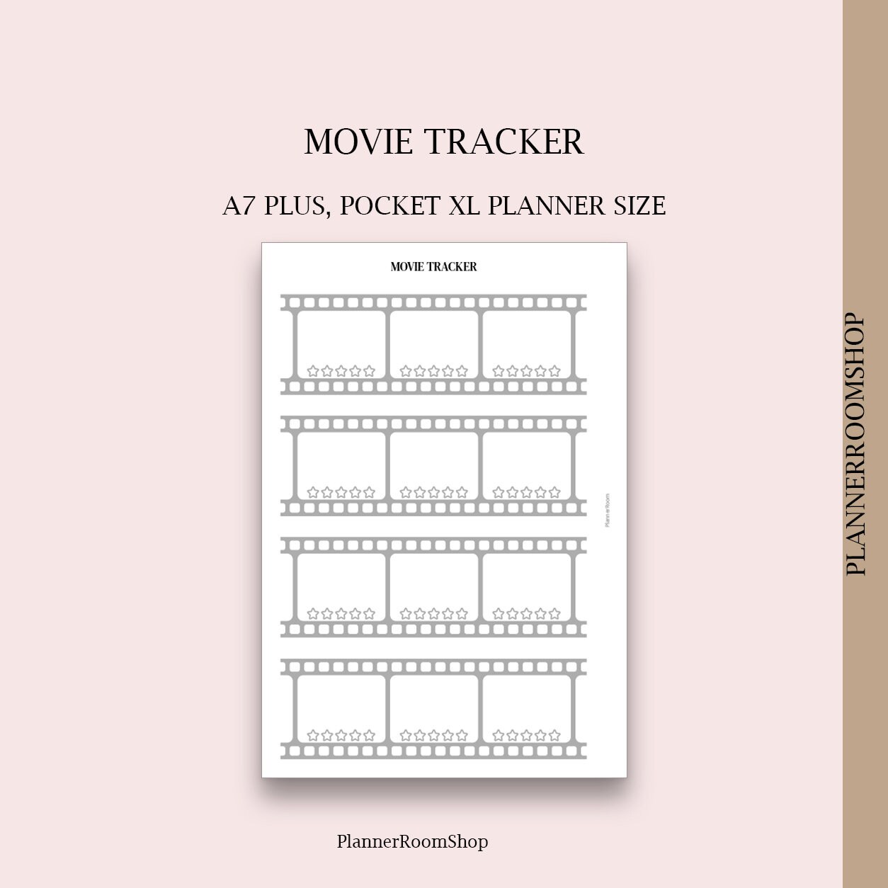 Movie Tracker Printable A7 Pocket XL printables Movie | Etsy