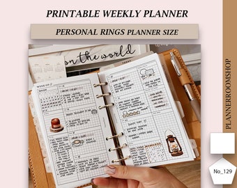 Weekly agenda printable inserts, Personal inserts, Weekly schedule, Weekly printable pages, Weekly planner template, PDF pages, 129
