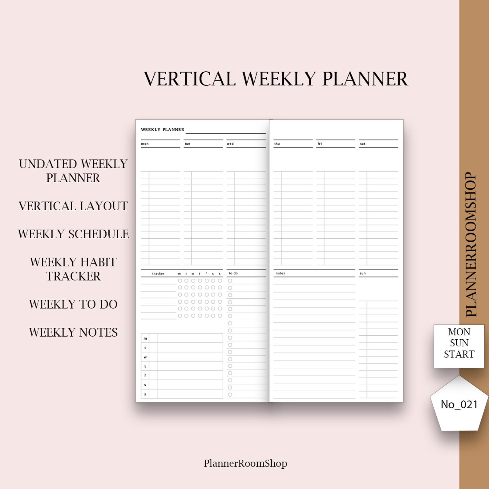 Printable Weekly Planner for Standard TN | Undated Traveler’s Notebook ...