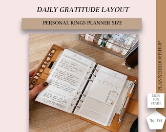 Gratitude planner, printable inserts, mental health planner, Gratitude log, Daily journal reflection, self care planner, Personal rings, 193