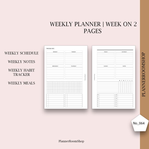 Week on 2 Two Pages Happy Planner Mini, Weekly Agenda Horizontal Weekly  Planner, Undated Printable Weekly Grid Layout - Etsy